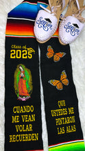Cargar imagen en el visor de la galería, 2025* Alas - Wings Black Graduation stole Sarape Sash SOLD OUT