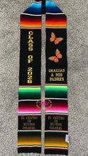 Cargar imagen en el visor de la galería, *2026* Monarcas Gracias a mis padres stole Sarape Sash - IN STOCK