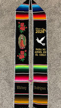 Cargar imagen en el visor de la galería, *2026* Dove Virgen Black w/ finish - Graduation stole Sarape Sash SOLD OUT