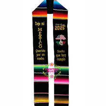 Cargar imagen en el visor de la galería, Un sueño - Black graduation stole Sarape Sash SOLD OUT