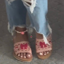 Cargar imagen en el visor de la galería, Pink Coquette Pink Bow Mexican Sandals