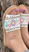 Cargar imagen en el visor de la galería, Angelica - White Leather Embroidered Sandals PREORDER