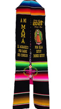 Cargar imagen en el visor de la galería, A mi mamá Virgen Black Graduation StoleSarape Sash SOLD OUT