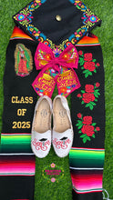 Cargar imagen en el visor de la galería, *2026* Virgen and Roses Black Stole Sarape Sash IN STOCK