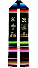 Cargar imagen en el visor de la galería, *2026* Mano de Dios - Black Graduation Stole Sarape Sash IN STOCK