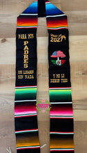Cargar imagen en el visor de la galería, *2027* Llegaron sin nada - Black graduation stole Sarape Sash IN STOCK