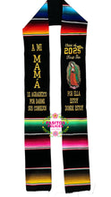Cargar imagen en el visor de la galería, *2026* A mi mamá consejos Virgen Black Graduation StoleSarape Sash IN STOCK