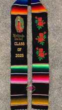 Cargar imagen en el visor de la galería, 2025* Dove Virgen Black Graduation stole Sarape Sash SOLD OUT