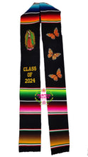 Cargar imagen en el visor de la galería, 2024 Monarch and Virgen Graduation stole Sarape Sash IN STOCK