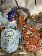 Cargar imagen en el visor de la galería, Irene 3D- Blue Embroidered Lace Up Huaraches