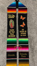 Cargar imagen en el visor de la galería, *2026* Alas - Wings Black Graduation stole Sarape Sash IN STOCK