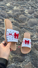 Cargar imagen en el visor de la galería, Red Coquette Mexican White Sandals