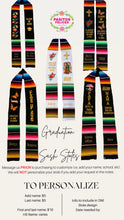 Cargar imagen en el visor de la galería, *2026* Dedicado a mis padres - Ejemplo Black Graduation Stole Sarape Sash SOLD OUT