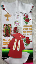 Cargar imagen en el visor de la galería, V neck *2026* Aveces lloré - Cross White Graduation stole Sarape Sash IN STOCK