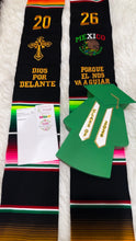 Cargar imagen en el visor de la galería, *2026*Mexico Dios por delante Black Graduation Stole Sarape Sash