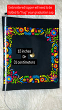 Cargar imagen en el visor de la galería, Embroidered graduation cap topper (w/o button) IN STOCK