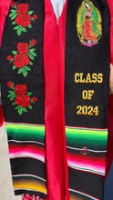 Cargar imagen en el visor de la galería, 2025* Virgen and Roses Black Stole Sarape Sash SOLD OUT