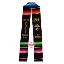 Cargar imagen en el visor de la galería, 2025* Llegaron sin nada - Black graduation stole Sarape Sash IN STOCK