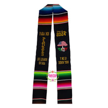 Cargar imagen en el visor de la galería, *2026* Llegaron sin nada - Black graduation stole Sarape Sash IN STOCK
