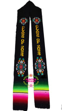 Cargar imagen en el visor de la galería, Embroidered Floral Black Graduation stole Sarape Sash SOLD OUT