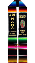 Cargar imagen en el visor de la galería, *2026* A mi mamá consejos Virgen Black Graduation StoleSarape Sash IN STOCK