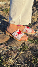 Cargar imagen en el visor de la galería, Red Coquette Mexican White Sandals