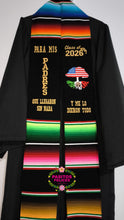 Cargar imagen en el visor de la galería, *2026* Llegaron sin nada - Black graduation stole Sarape Sash IN STOCK