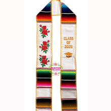 Cargar imagen en el visor de la galería, 2026 Roses White Graduation Stole Sarape Sash