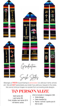 Cargar imagen en el visor de la galería, *2026* Emblema mexicano - Black Mexican Graduation Stole Sarape Sash IN STOCK