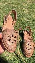 Cargar imagen en el visor de la galería, Gold Laser Lace up Huaraches PREORDER
