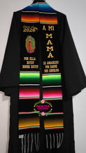 Cargar imagen en el visor de la galería, 2026 A mi mamá consejos Virgen Black Graduation StoleSarape Sash SOLD OUT