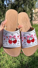 Cargar imagen en el visor de la galería, Cherry Pink Coquette Mexican White Sandals