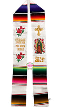 Cargar imagen en el visor de la galería, *2026* Aveces lloré - Cross White Graduation stole Sarape Sash IN STOCK