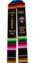 Cargar imagen en el visor de la galería, 2024 Sacrificios - Sacrifices Black Graduation stole Sarape Sash IN STOCK