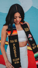 Cargar imagen en el visor de la galería, 2026 Llegaron sin nada - Black graduation stole Sarape Sash IN STOCK