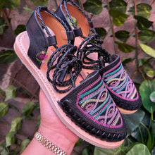 Cargar imagen en el visor de la galería, Sequin Black Lace Up - PREORDER