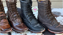 Cargar imagen en el visor de la galería, Botas Lacer - Chocolate Leather Tooled Boots
