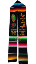 Cargar imagen en el visor de la galería, 24 Virgen - Le agradezco Black Graduation stole IN STOCK