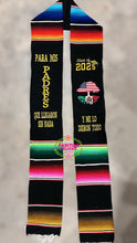 Cargar imagen en el visor de la galería, 2025* Llegaron sin nada - Black graduation stole Sarape Sash IN STOCK