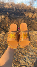 Cargar imagen en el visor de la galería, Gold Tan Coquette Mexican Sandals PREORDER