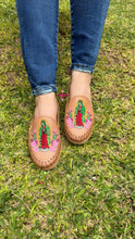 Cargar imagen en el visor de la galería, Virgen Sequin Mommy and Me- Embroidered Tan Flats