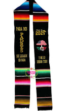Cargar imagen en el visor de la galería, *2026* Llegaron sin nada - Black graduation stole Sarape Sash IN STOCK