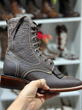 Cargar imagen en el visor de la galería, Botas Lacer - Chocolate Leather Tooled Boots