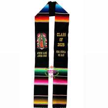 Cargar imagen en el visor de la galería, 2025* Aveces lloré Virgen Black Stole Sarape Sash IN STOCK