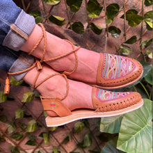 Cargar imagen en el visor de la galería, Colorful Sequin Tan Lace Up - PREORDER