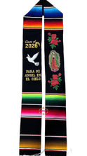 Cargar imagen en el visor de la galería, *2026* Dove Virgen Black Graduation stole Sarape Sash IN STOCK