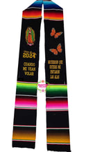 Cargar imagen en el visor de la galería, *2026* Alas - Wings Black Graduation stole Sarape Sash IN STOCK