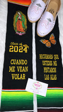 Cargar imagen en el visor de la galería, 2025* Alas - Wings Black Graduation stole Sarape Sash SOLD OUT