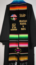 Cargar imagen en el visor de la galería, Fruto - Black Graduation stole Sarape Sash SOLD OUT