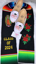 Cargar imagen en el visor de la galería, 2025* Virgen and Roses Black Stole Sarape Sash SOLD OUT